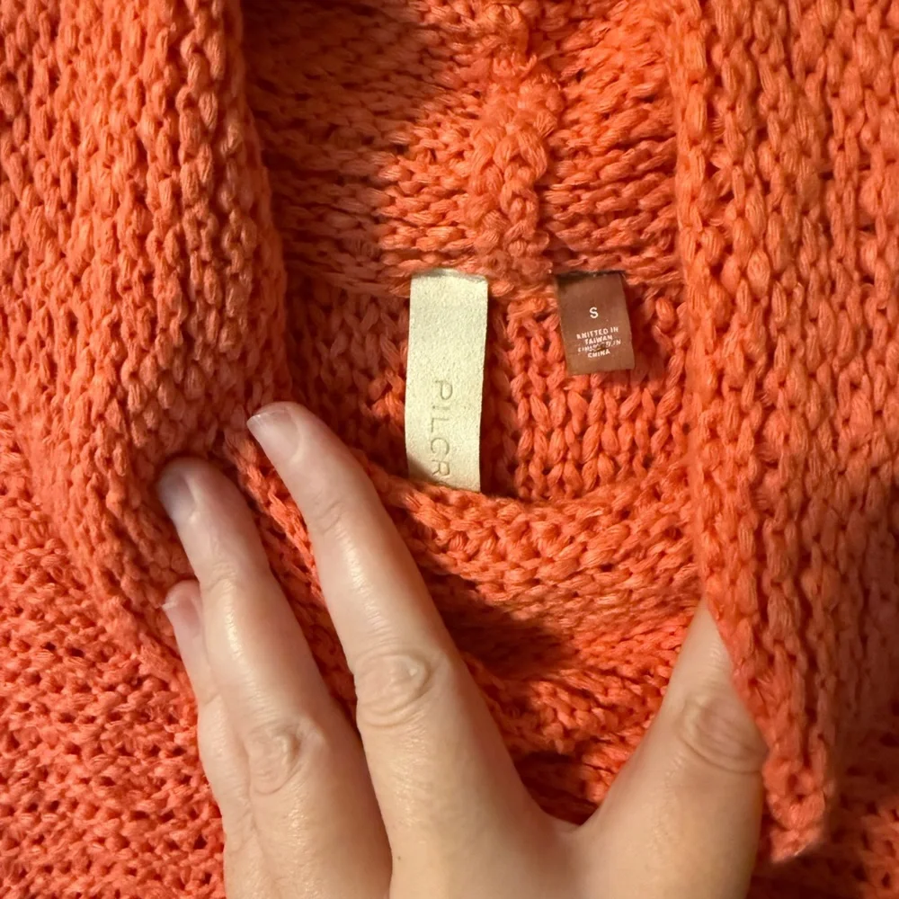 Pilcro Orange Sleeveless Cowl Neck Sweater - Picture 3 of 4
